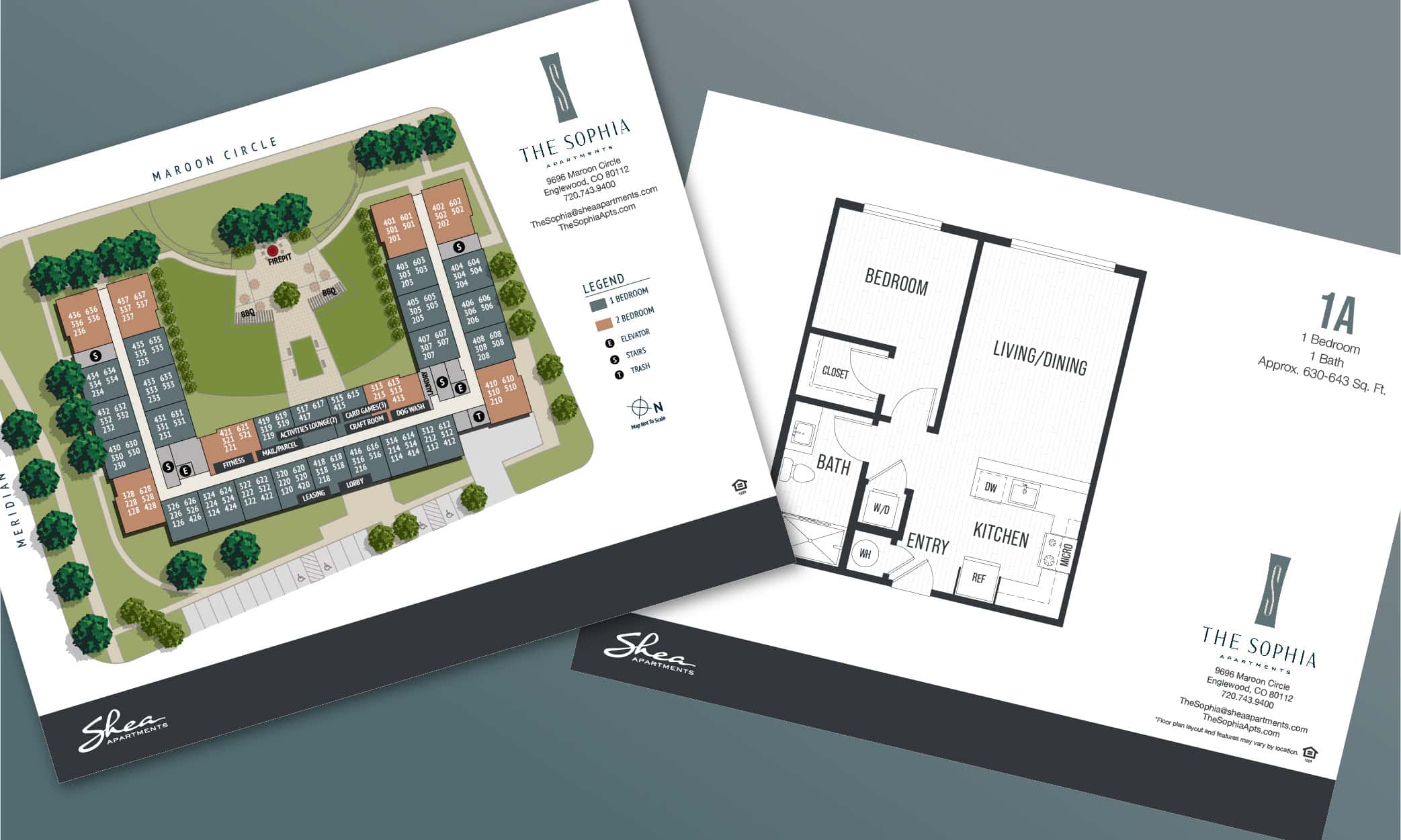 community apartment site plan and floor plans